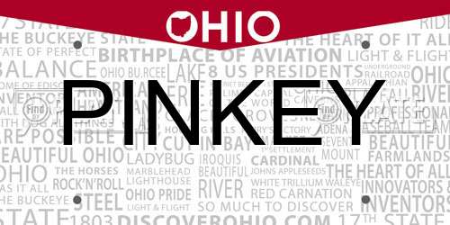 PINKEY Ohio License Plate