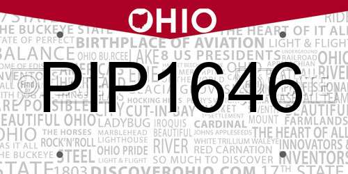 PIP1646 Ohio License Plate