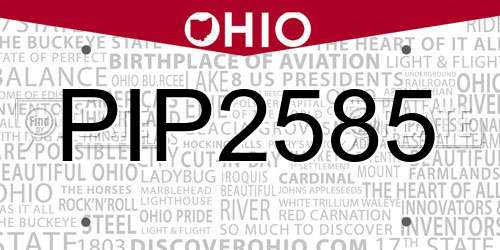 PIP2585 Ohio License Plate