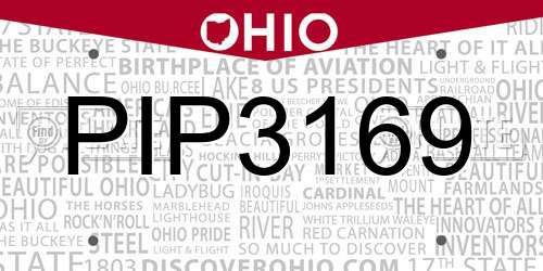 PIP3169 Ohio License Plate