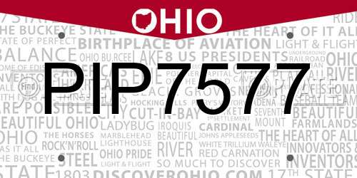 PIP7577 Ohio License Plate