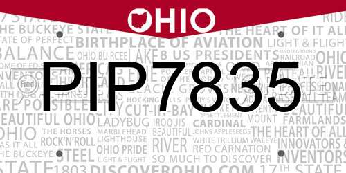PIP7835 Ohio License Plate
