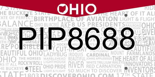 PIP8688 Ohio License Plate