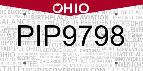 PIP9798 Ohio License Plate