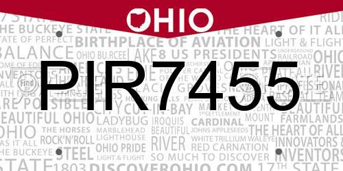 PIR7455 Ohio License Plate