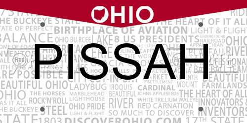 PISSAH Ohio License Plate