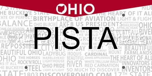 PISTA Ohio License Plate