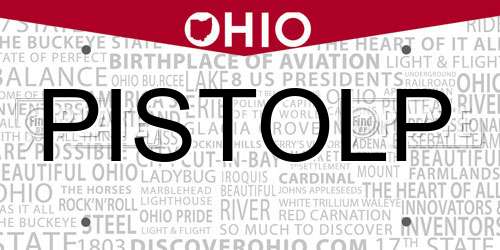 PISTOLP Ohio License Plate