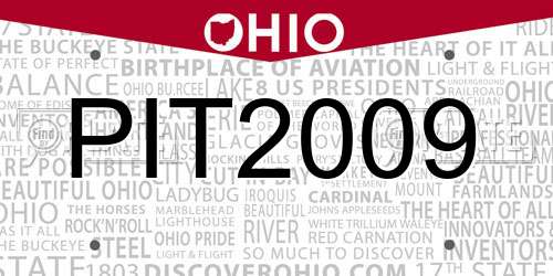 PIT2009 Ohio License Plate