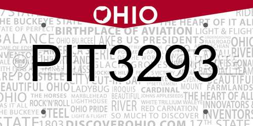 PIT3293 Ohio License Plate