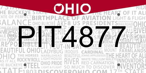 PIT4877 Ohio License Plate