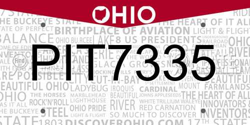 PIT7335 Ohio License Plate