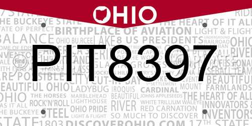 PIT8397 Ohio License Plate
