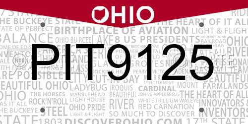 PIT9125 Ohio License Plate
