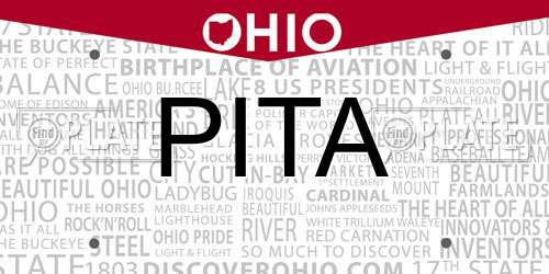 PITA Ohio License Plate