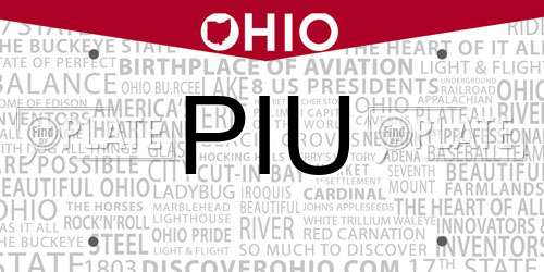 PIU Ohio License Plate