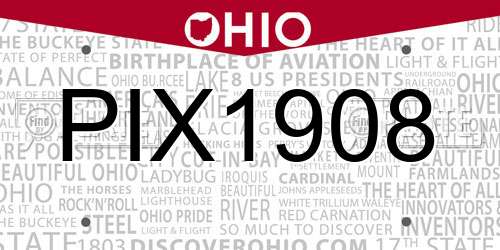 PIX1908 Ohio License Plate