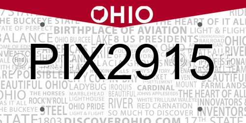 PIX2915 Ohio License Plate
