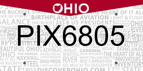 PIX6805 Ohio License Plate