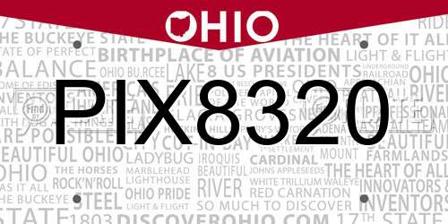 PIX8320 Ohio License Plate