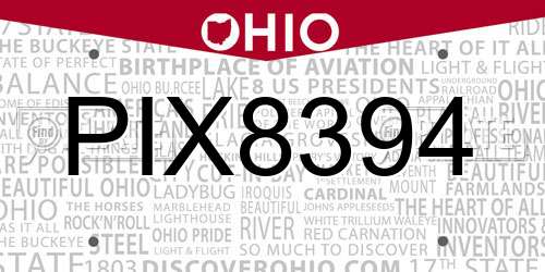 PIX8394 Ohio License Plate