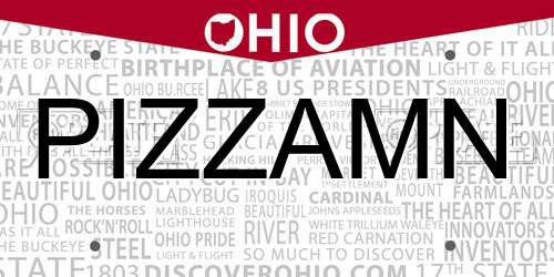 PIZZAMN Ohio License Plate