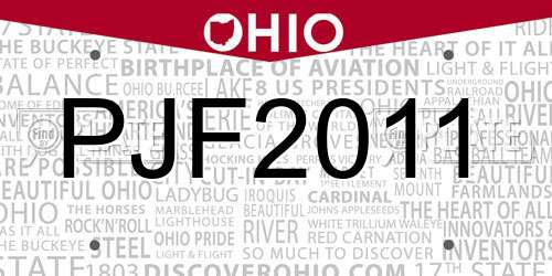 PJF2011 Ohio License Plate