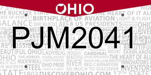 PJM2041 Ohio License Plate
