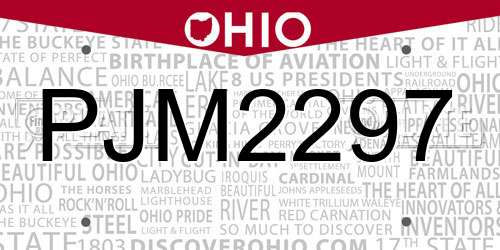 PJM2297 Ohio License Plate