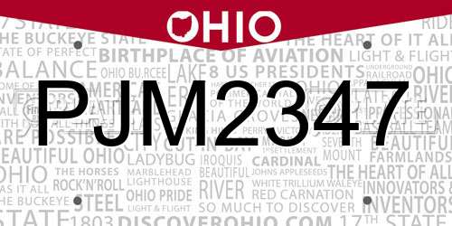PJM2347 Ohio License Plate