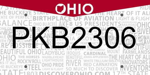 PKB2306 Ohio License Plate