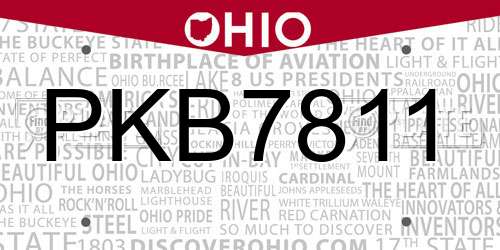 PKB7811 Ohio License Plate