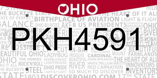 PKH4591 Ohio License Plate