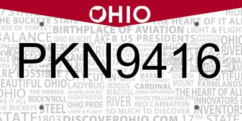 PKN9416 Ohio License Plate