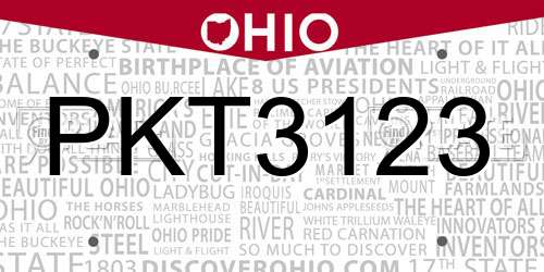PKT3123 Ohio License Plate