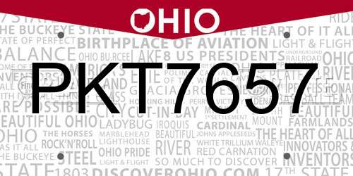 PKT7657 Ohio License Plate