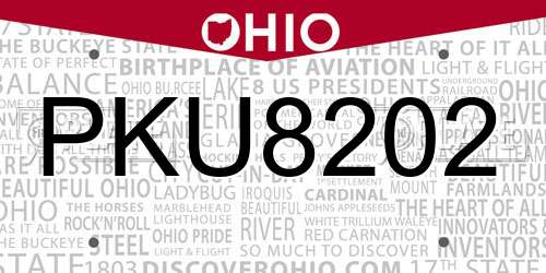 PKU8202 Ohio License Plate