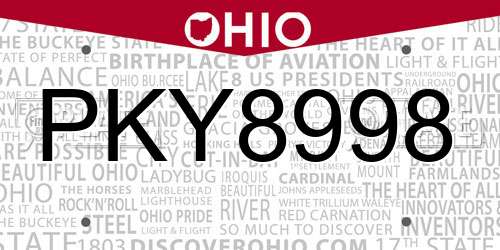 PKY8998 Ohio License Plate