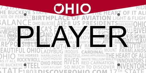 PLAYER Ohio License Plate