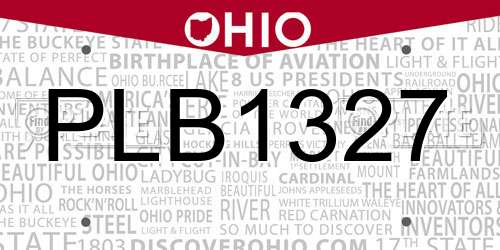 PLB1327 Ohio License Plate