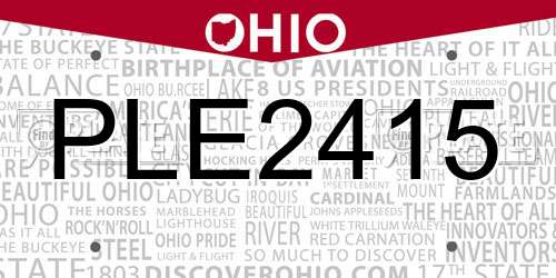 PLE2415 Ohio License Plate