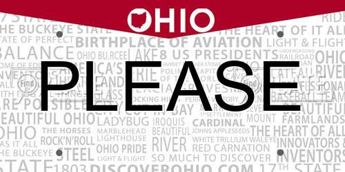 PLEASE Ohio License Plate