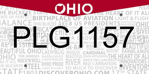 PLG1157 Ohio License Plate