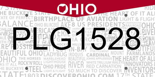 PLG1528 Ohio License Plate