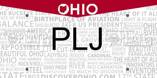 PLJ Ohio License Plate