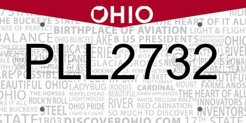PLL2732 Ohio License Plate