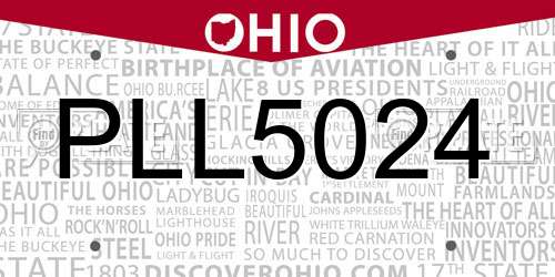 PLL5024 Ohio License Plate