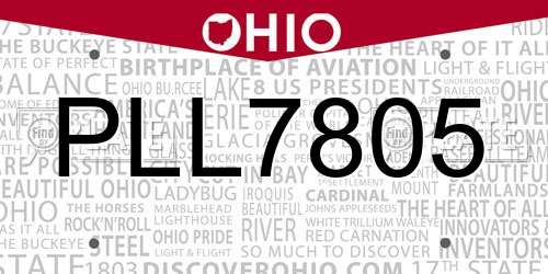 PLL7805 Ohio License Plate