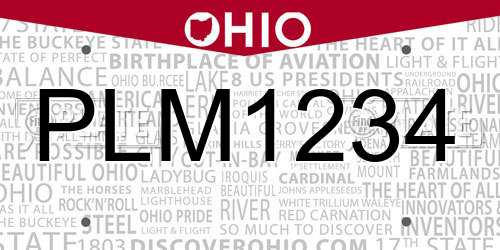 PLM1234 Ohio License Plate