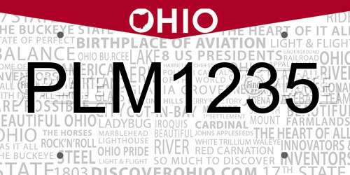PLM1235 Ohio License Plate